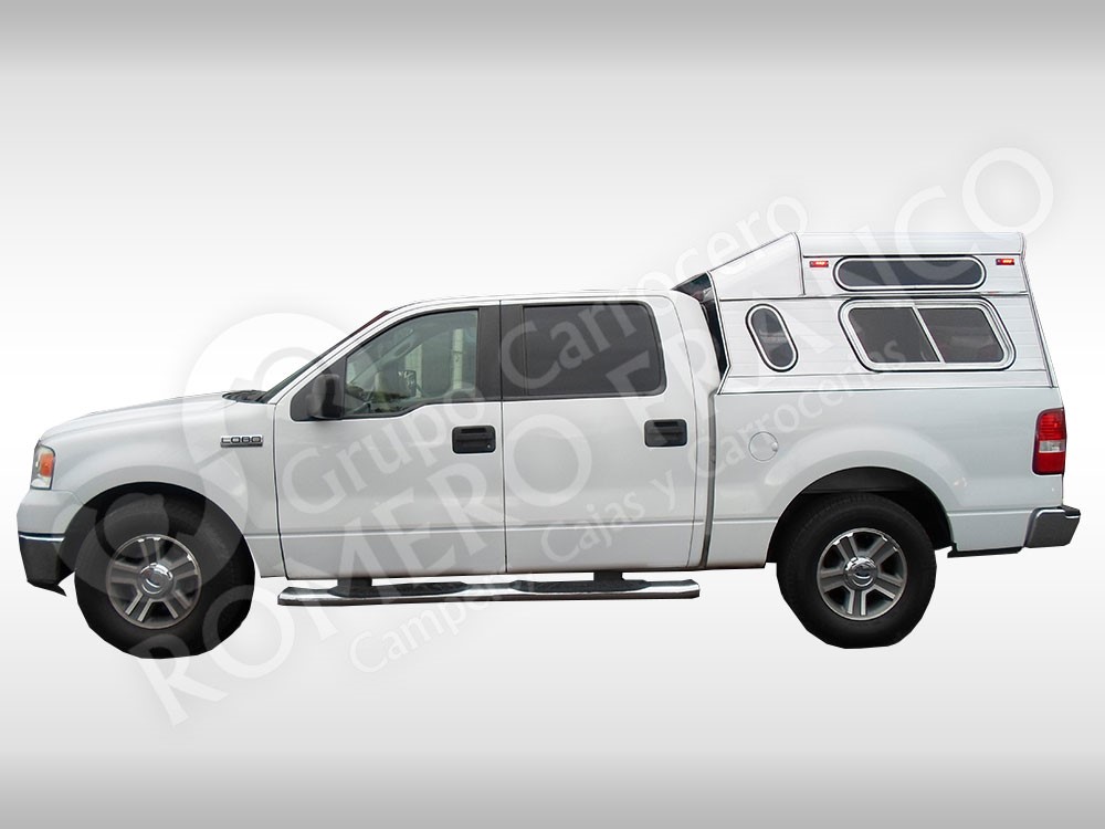 Camper para Ford doble cabina en lamina blanca con ventanas